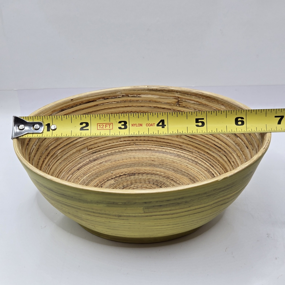 Hand Crafted Green and Tan Decorative Bowl - Picture 15 of 16